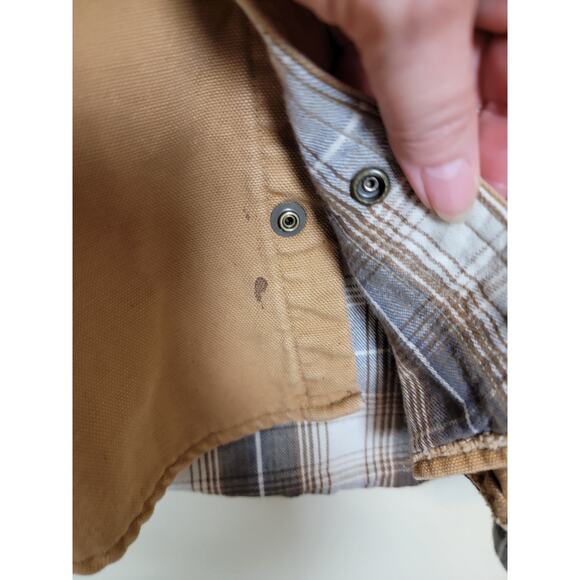 L.L. Bean Snap Up Shirt Shacket Men's Medium Tall Flannel Lined Duck Material - Picture 2 of 5